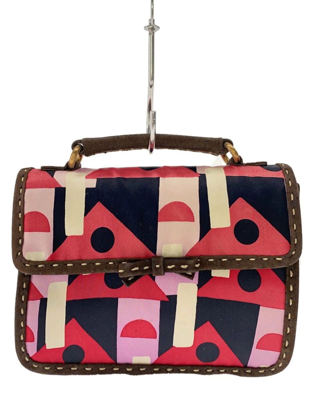 Prada handbag graphic geometric pink red